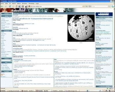 Captura de la página de Rebelión.