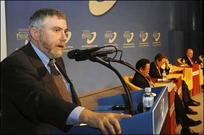 Paul Krugman durante su conferencia.