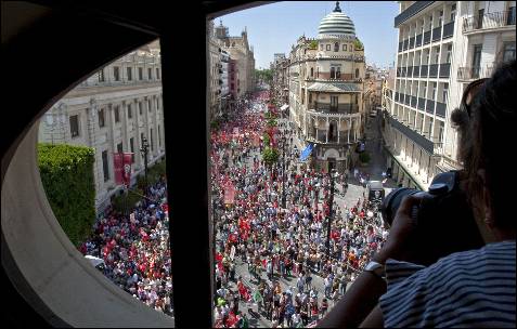 Imagen de la manifestación en Sevilla.