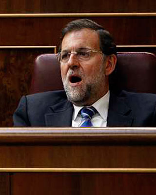 Mariano Rajoy, en la jornada de ayer en el Congreso.