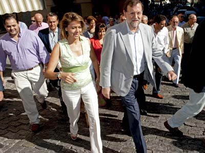 María Dolores de Cospedal y Mariano Rajoy, ayer, en un acto con el PP de Castilla-La Mancha en Toledo.EFE