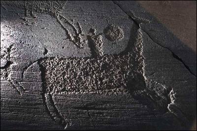 Uno de los grabados rupestres.