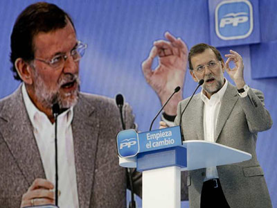 Mariano Rajoy, durante su intervención en un mítin celebrado ayer en A Coruña. -EFE/Cabalar
