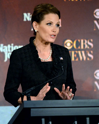La candidata a la presidencia republicana, Michele Bachmann, durante el debate en la CBS.