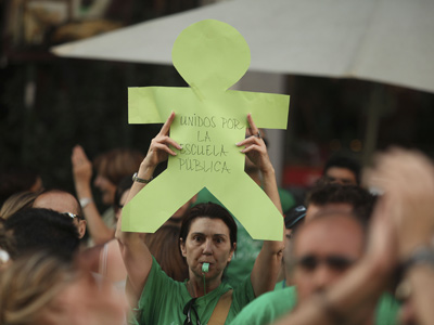 Una de las numerosas concentraciones de protesta del inicio de curso. -Guillermo Sanz