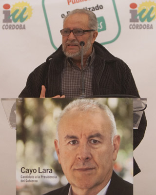 Julio Anguita en el mitin que ha ofrecido en Córdoba.