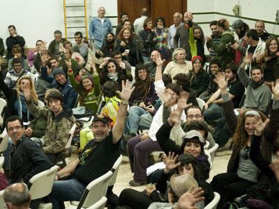 Participantes en el encuentro, ayer en Marinaleda.