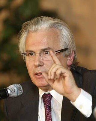 El juez Baltasar Garzón, durante una conferencia en Ciudad de México. -