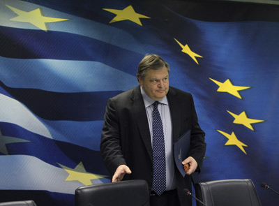 El ministro de Finanzas griego, Evángelos Venizelos, ayer, en Atenas. AP