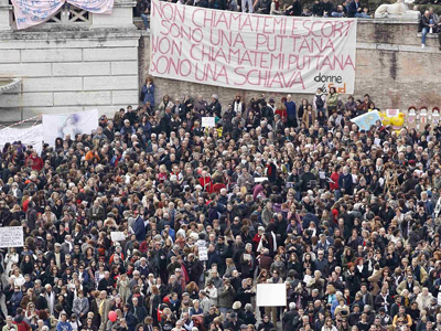 La manifestación de ayer en Roma.reuters