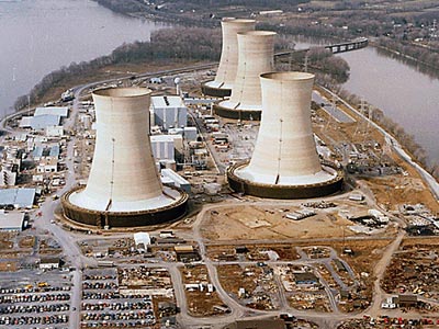 La central nuclear de Three Mile Island, en 1979. AFP