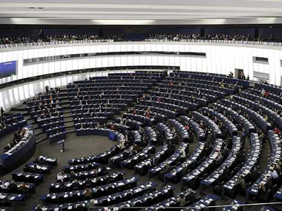 El Parlamento europeo durante una sesión el pasado lunes.-