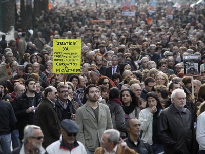 Miles de personas se manifestaron el pasado 26 de marzo en Valencia contra la corrupción. Juan navarro