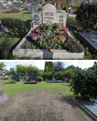 El cementerio con, y sin tumba de Rudolf Hess.
