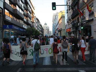 Los indignados llegaron a Madrid el sábado. EFE