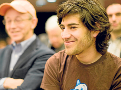Aaron Swartz, en primer plano, durante una reunión de la organización Creative Commons . Fred Benenson / CC BY 2.0