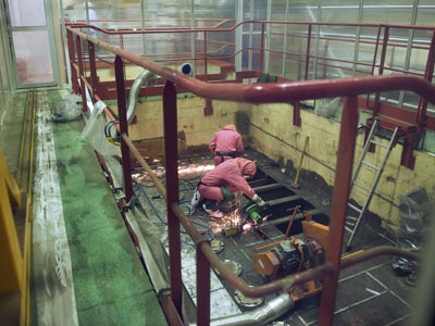 Interior de las instalaciones de Marcoule, en las que se produjo el accidente mortal.-