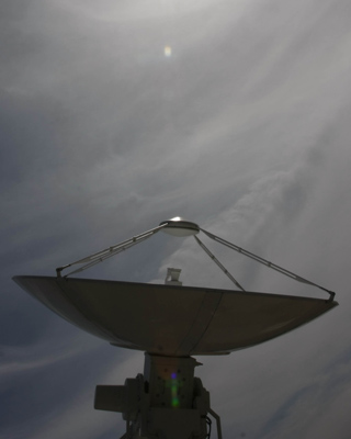 Una de las antenas del centro de seguimiento de la ESA en Villafranca del Castillo (Madrid).