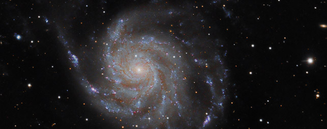 La supernova, junto a la galaxia espiral del molinete.