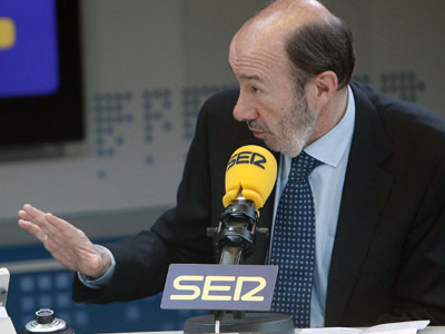 Alfredo Pérez Rubalcaba, durante la entrevista.