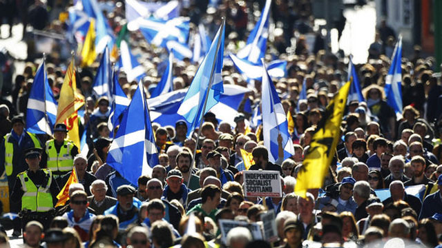 Manifestación independentista en Edimburgo.