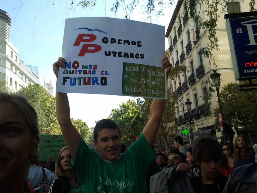 Los estudiantes plantan cara en Madrid a los recortes y la reforma Wert. Anna Flotats.