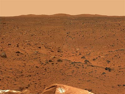 Vista de la superficie de Marte.