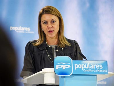 La presidenta de Castilla-La Mancha y número dos del PP, María Dolores de Cospedal, este martes, en un acto de partido.