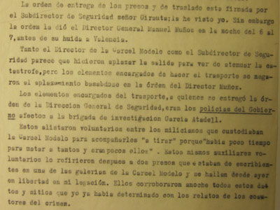 Fragmento del informe Schlayer sobre Paracuellos. Archivo CRI