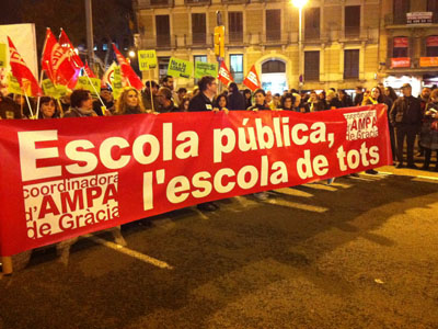 Imagen de la manifestación en Barcelona.