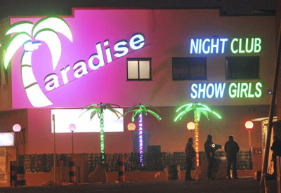 El prostíbulo 'Paradise' en la noche del pasado domingo.