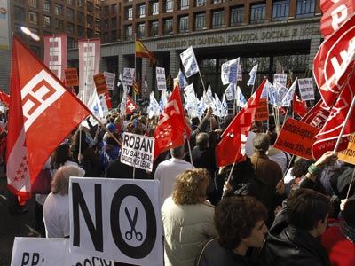 Protesta de los sindicatos sanitarios.