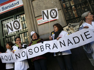 Concentración en la COnsejería de Sanidad de Madrid contra la privatización.