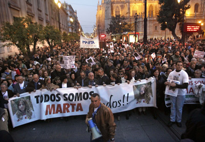Concentración en Sevilla el pasado 24 de enero en repulsa por la condena a 20 años a Carcaño.