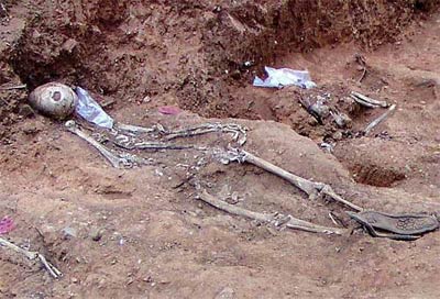 Restos encontrados en Cazalla de la Sierra a finales de 2010 - EFE