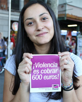 Verónica Vicente durante la manifestación del 15-O en Madrid. -BLANCA CAMBRONERO