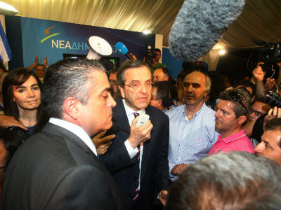 El líder del partido conservador Nueva Democracia, Antonis Samarás