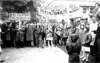 Manifestación en Bruselas en solidaridad con los mineros asturianos. Foto cedida por Fundación Juan Muñiz Zapico