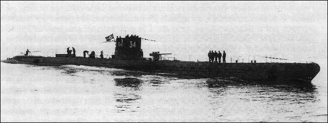 El U-34, la embarcación alemana que atacó al submarino C-3.