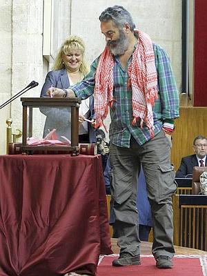 Sanchez Gordillo, en la votación del presidente del Parlamento de Andalucía.