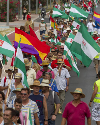La marcha obrera 'Andalucía en pie'