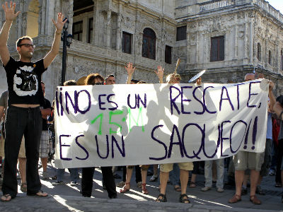 El 15-M protesta contra el rescate.- Juan Ferreras (EFE)