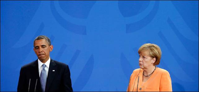 Obama y Merkel en una rueda de prensa en BErlín.- Reuters/Archivo