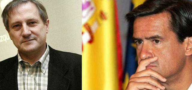 Los eurodiputados españoles Willy Meyer (IU)y Juan Fernando López Aguilar (PSOE), en fotos de archivo. EFE