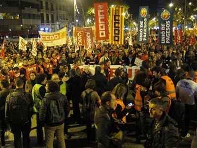 Los sindicatos convocarán una gran manifestación en Catalunya el 24 de noviembre. -EP