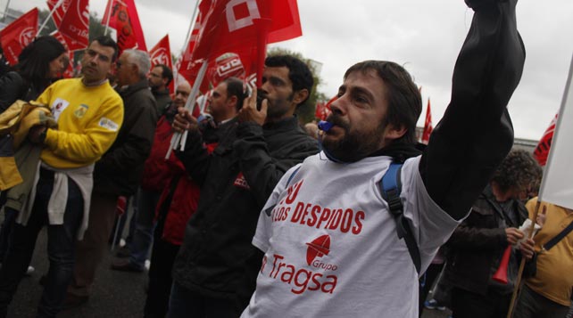 Protesta de los trabajadores de Tragsa y tragsatec frente al Ministerio de Agricultura el pasado 7 de noviembre.