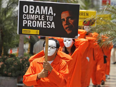 Activistas de Amnistía Internacional Activistas de Amnistía Internacional, en una manifestación para exigir el cierre de Guantánamo. EFE