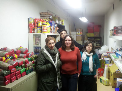 Voluntarios del banco de alimentos.