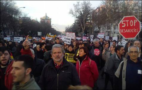 La manifestación por el paseo de Recoletos en Madrid. -AB
