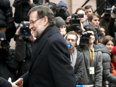 Mariano Rajoy, a su llegada a Bruselas. CRISTINA CUENCA